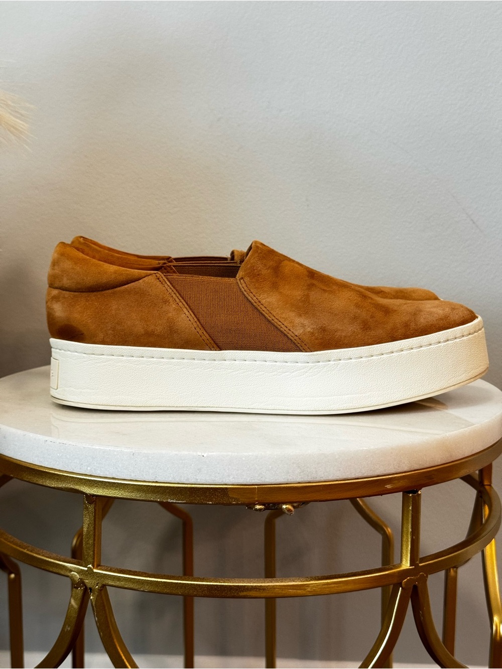 Vince Women's Suede Slip-On Sneakers in Cognac Sz 9 - Picture 8 of 14